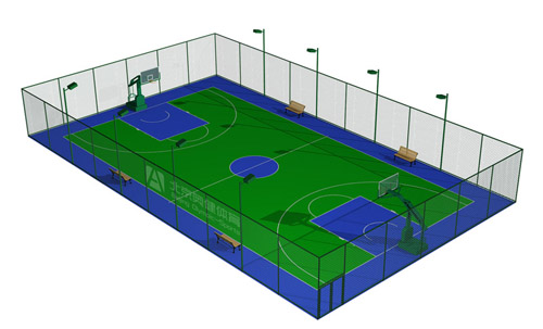 一片塑膠籃球場(chǎng)效果圖