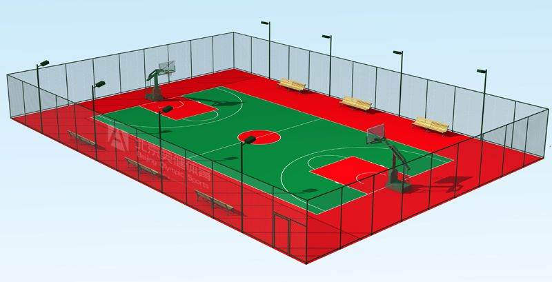 塑膠籃球場地標(biāo)準(zhǔn)尺寸圖片